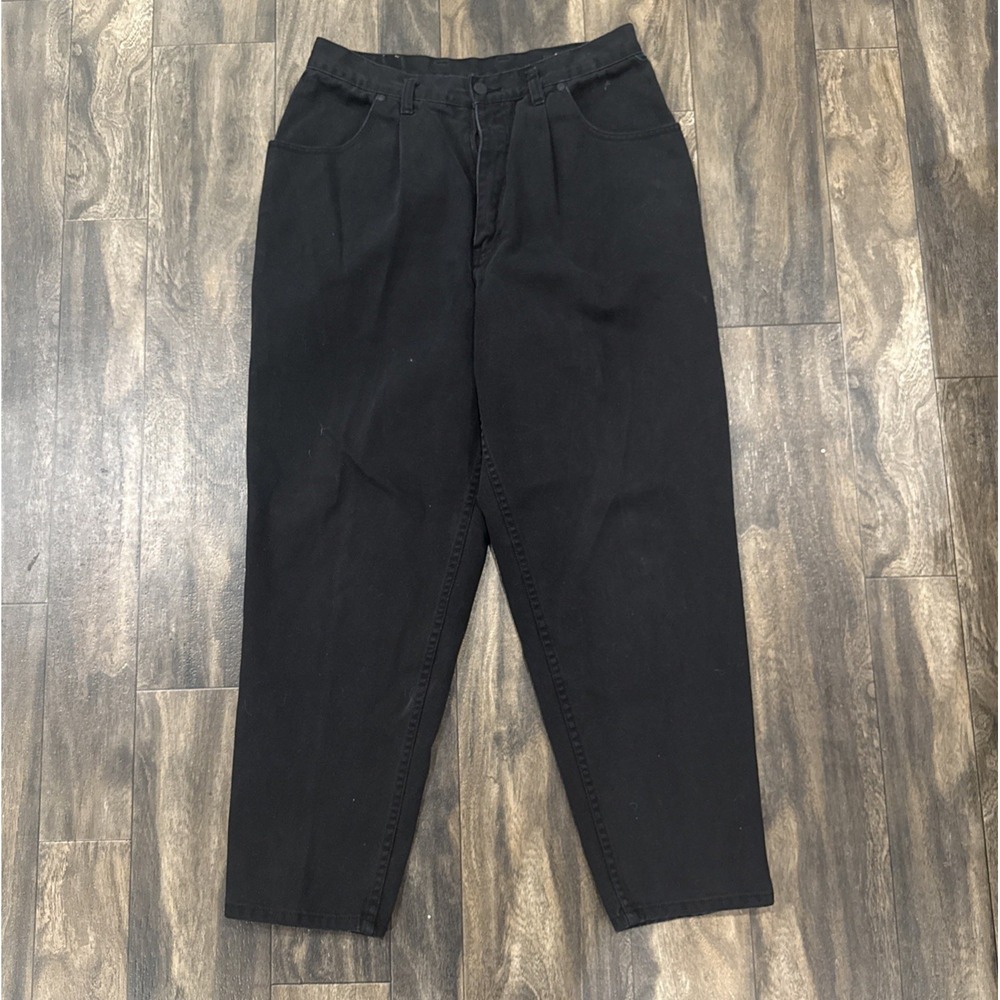Eddie Bauer Denim Relaxed Fit Black Dark Wash Denim Jeans Women's Size 16 Petite